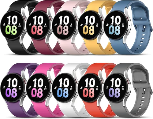 Miniatura 8 de Paquete de 10 correas sin huecos compatibles con Samsung Galaxy Watch 7/FE/ 6/5/4 de 1.575 in y 1.732 in, Galaxy Watch 5 Pro de 1.772 pulgadas