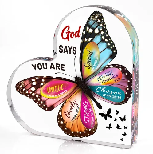 Regalos cristianos para mujeres de cumpleaños, regalos inspiracionales de mariposa para mujeres amigas, mamá, hermana, niña, mujer católica, regalo