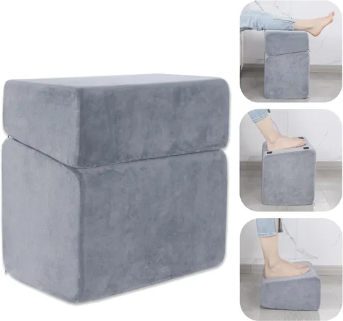 Miniatura 8 de ROYALAY Reposapiés ajustable debajo del escritorio para oficina, reposapiés de espuma de alta densidad con 3 alturas ajustables, reposapiés