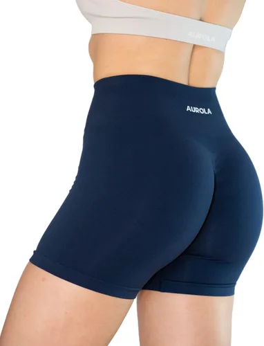 Miniatura 3 de AUROLA Intensify - Pantalones cortos deportivos sin costuras de cintura alta para mujer, para correr, gimnasio, fitness, yoga, entrenamiento