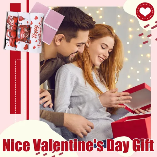 Miniatura 7 de Patelai 6 toallas de cocina para el día de San Valentín, corazones rojos, a cuadros, camión, té, baño, vacaciones, platos, 21.3 x 14.3 pulgadas