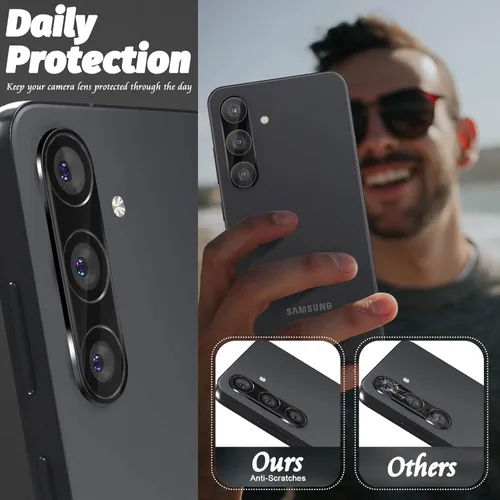 Miniatura 5 de DEERLAMN [Paquete de 3 protectores de lente de cámara para Samsung Galaxy S24+ Plus (6.7 Pulgadas), dureza 9H, antiarañazos, fácil instalación