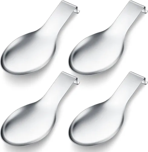 Miniatura 20 de Nuanchu 6 piezas de soporte de cuchara de acero inoxidable, espátula, cucharón para estufa, resistente, soporte de espátula para encimera, apto