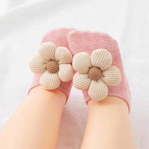 Miniatura 4 de Belsmi Calcetines antideslizantes para bebés y niñas, calcetines antideslizantes para el tobillo con estampado de flores de princesa, para verano