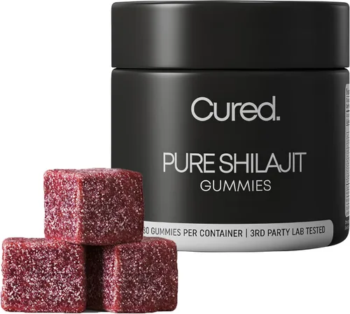 Cured Shilajit - Gomitas para hombres con más de 85 minerales traza, ácido fúlvico y húmico | Energía natural, resistencia y apoyo de resistencia |