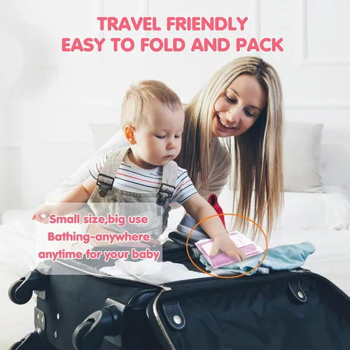Miniatura 5 de Bañera inflable para bebé, asiento de bañera para recién nacido, piscina antideslizante para sentarse, ducha plegable para niños pequeños, baño