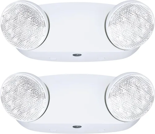 Miniatura 8 de GRUENLICH Luz LED de emergencia, accesorios de iluminación de salida con 2 cabezales LED de ojo de insectos y baterías de respaldo, calificación UL