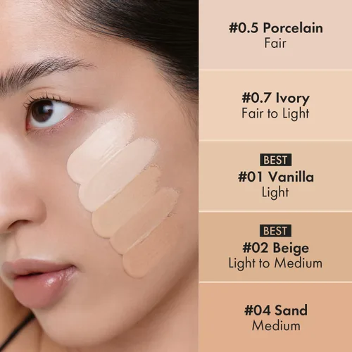 Miniatura 6 de LUNA Corrector de punta de larga duración (#01 vainilla) cobertura completa, para ojeras debajo de los ojos, líneas finas, enrojecimiento