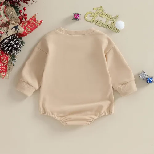 Miniatura 5 de Kupretty Ropa de otoño e invierno para bebé recién nacido, sudadera con bordado de Papá Noel, mameluco de Navidad con burbujas