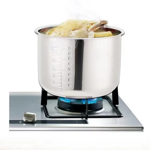 Miniatura 3 de Cabilock Olla de arroz de acero inoxidable de repuesto para olla interior de 4 litros, accesorio compatible con ollas eléctricas y a presión de 8.66