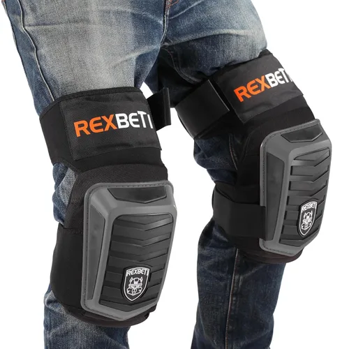Miniatura 8 de REXBETI Rodilleras mejoradas para el trabajo, rodilleras de construcción para hombres, rodilleras de gel de espuma antideslizantes resistentes