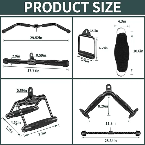 Miniatura 3 de Cable Machine Attachment, Cable Attachments for Gym, Gym Cable Attachments, Cable Machine Attachments Set