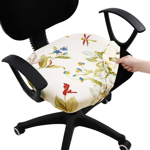 Miniatura 19 de Smiry - Fundas para silla de oficina y computadora con diseño impreso, ajuste elástico, universal, para escritorio, fundas para silla giratoria
