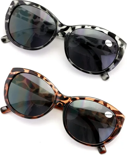 Miniatura 9 de 2 pares de lentes de sol de lectura bifocales para mujer Cateye Vintage Jackie Oval