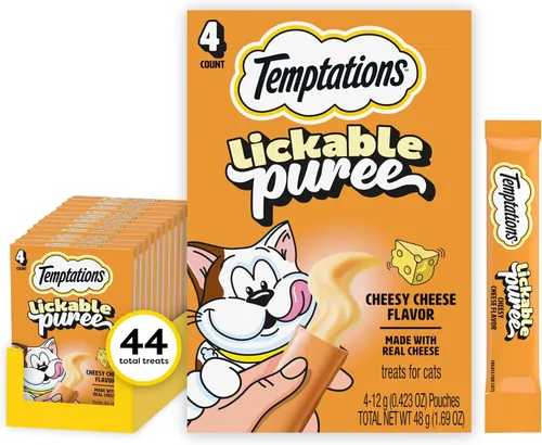 Miniatura 29 de Temptations Paquete variado de puré cremoso de golosinas para gatos lamibles, tubos de 0.42 onzas, 48