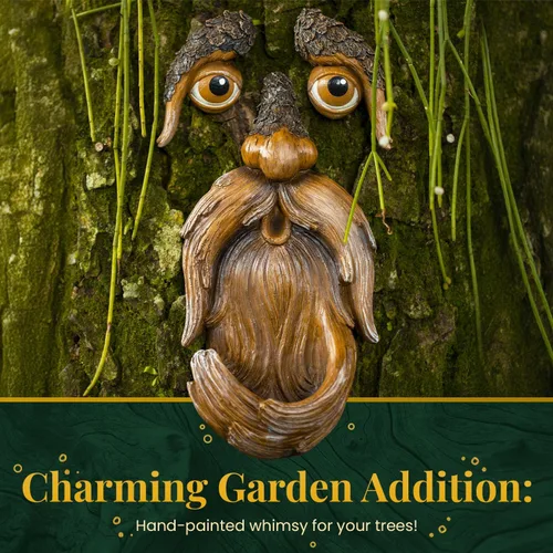 Miniatura 2 de Cara de árbol, caras de árbol al aire libre, arte de árbol, decoraciones de árbol al aire libre, caras de árbol, decoración de tocón de árbol, cara