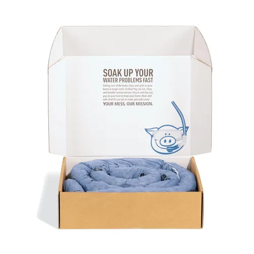 Miniatura 2 de PIG Calcetín absorbente resistente al moho Serpiente absorbente de agua 3 pulgadas de ancho x 10 pies de largo Absorbe hasta 2.5 galones por