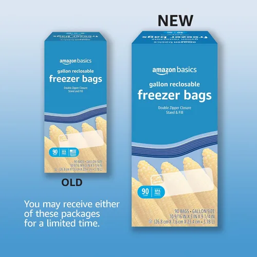 Miniatura 2 de Amazon Basics Bolsas de galón resellables para congelador, sin BPA, 90 unidades (anteriormente Solimo)