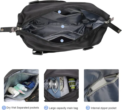 Miniatura 5 de Bolsa de viaje para gimnasio, bolsa de hombro para mujer, bolsa de hombro para fin de semana
