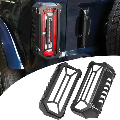 Miniatura 8 de Protector de luz trasera de aluminio, cubierta para lámparas de luz trasera, compatible con Ford Bronco 2021, 2022, 2023, 2024, 2025, accesorios
