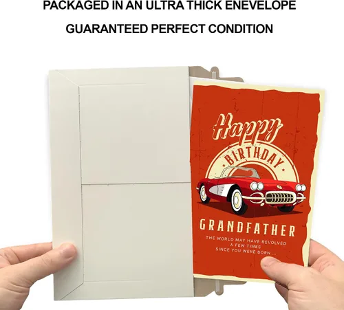 Miniatura 5 de Prime Greetings Tarjeta de cumpleaños para abuelo (abuelo), hecha en Estados Unidos, ecológica, tarjeta gruesa con sobre de alta calidad de 5 x 7.75
