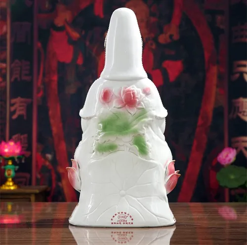 Miniatura 5 de Estatua de Guan Yin Quan Yin Estatua budista Avalokiteshvara Kuanyin/Estatua de budismo en Lotus - Los mejores regalos chinos de Feng Shui