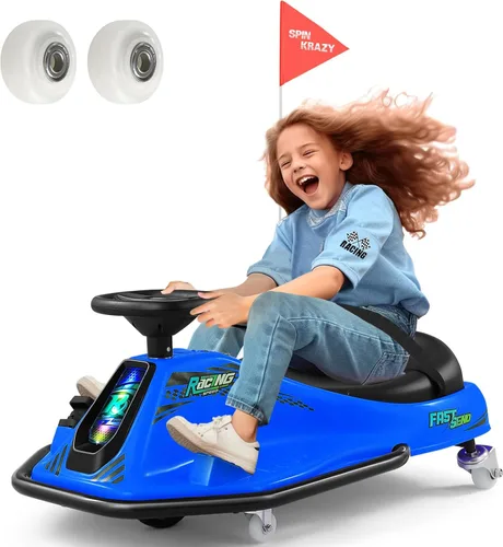 Miniatura 12 de Coche de deriva giratorio de 360 grados, Go Kart eléctrico de 24 V para niños con ruedas de repuesto, alta/baja velocidad, motor sin escobillas