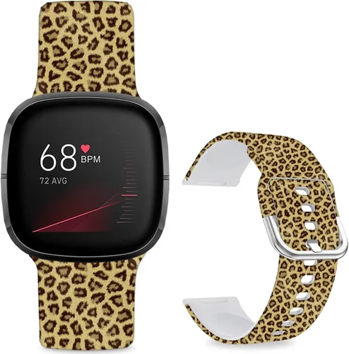 Miniatura 12 de Correas de reloj de dibujos animados con estampado floral compatibles con Fitbit Versa 4/Versa 3/Fitbit Sense 2/Sense Band de silicona suave