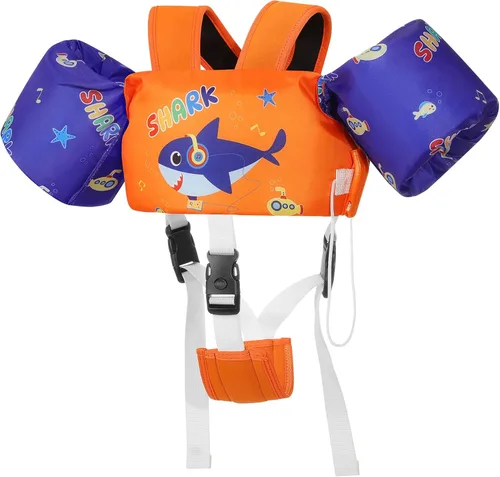 Miniatura 19 de Moko Banda de natación para niños de 20-30-50 libras, bonito chaleco de natación de dibujos animados para niños pequeños, flotadores de piscina