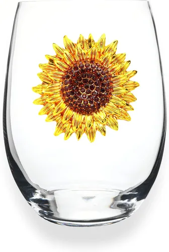 Miniatura 4 de THE QUEENS' JEWELS Magnolia - Copa de vino con tallo con joyas, 21 onzas, regalo único para mujeres, cumpleaños, lindo, divertido, sin pintar