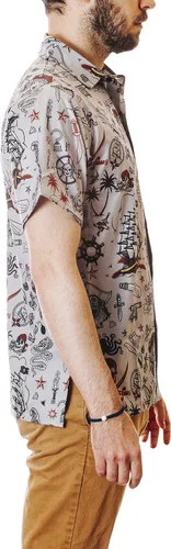 Miniatura 6 de Funny Guy Mugs Mens Hawaiian Print Button Down Short Sleeve Shirt