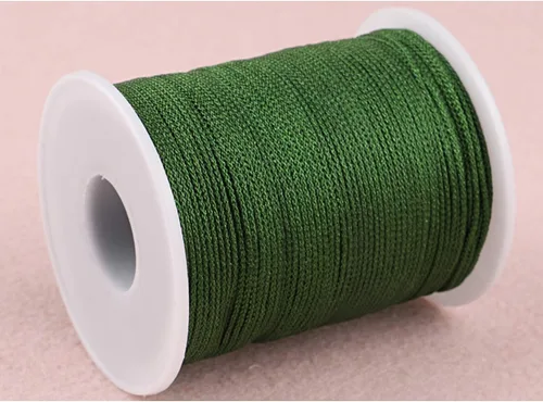 Miniatura 2 de Cuerda de hilo de nailon para jardinería, pulseras trenzadas, manualidades (0.039 in-394 pies, verde militar)