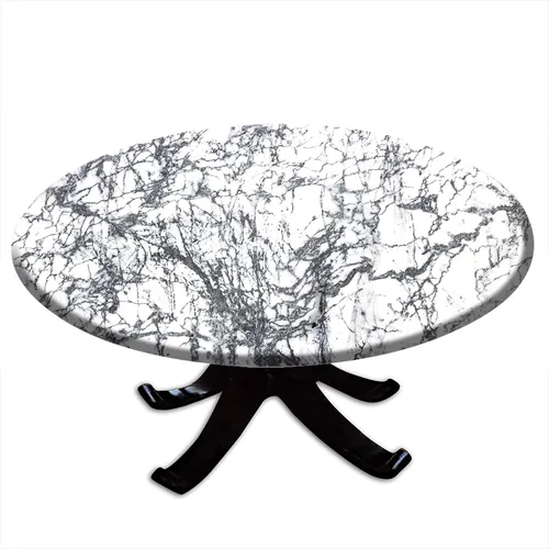 Miniatura 65 de Round Fitted Tablecloth with Elastic Outdoor Table Cover Round Elastic Tablecloths for Tables Waterproof Wipeable Table Cloths for