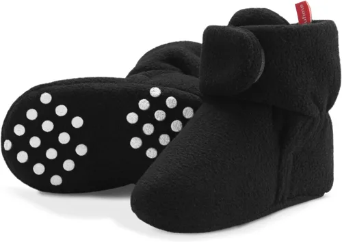 Botines de forro polar para recién nacido, unisex, antideslizantes, para recién nacidos, primeros pasos, zapatos cálidos para la casa para bebés,