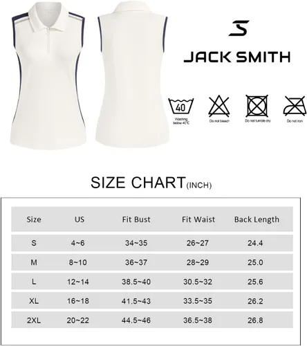 Miniatura 4 de JACK SMITH Polo de golf sin mangas para mujer con cuello con cremallera para mujer, secado rápido