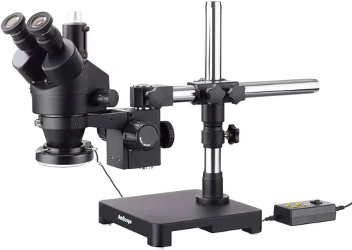 Miniatura 3 de AmScope SM-3TZZ-54S Microscopio de zoom estéreo trinocular profesional, WH10x y WH20x, aumento de 3.5X-180X, objetivo de zoom 0.7X-4.5X, luz LED
