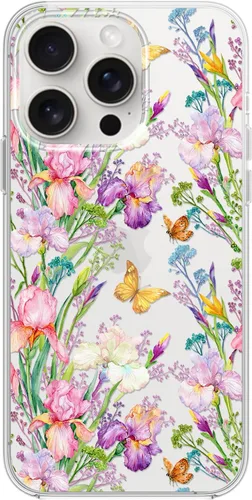 Miniatura 51 de Blingy's Funda para iPhone 15 Pro, lindo estilo de gato con patrón de flor de cerezo divertido diseño de animales de dibujos animados, funda Gato