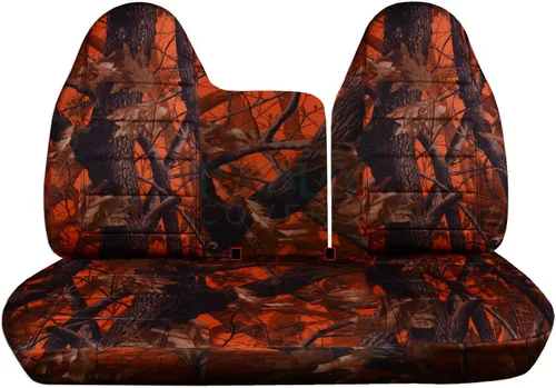 Miniatura 20 de Totally Covers Compatible con Ford F-150 F-250 1997-1998 Camo Fundas de asiento de camión (banco dividido delantero 40/60) sin reposabrazos/consola