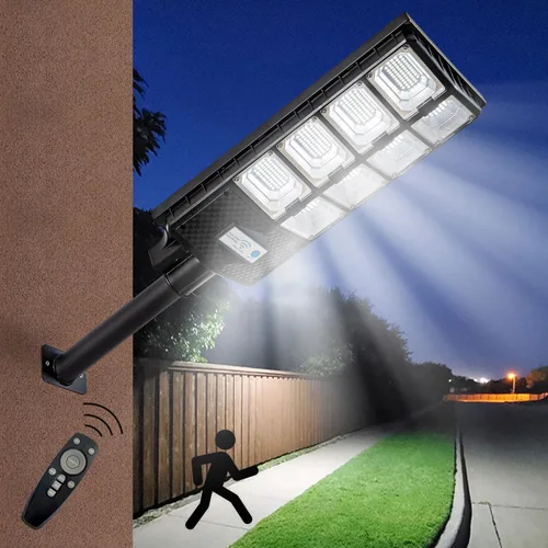 Miniatura 10 de Farolas solares para exteriores, IP67, impermeable, para pared, luz de inundación LED con sensor de movimiento y control remoto, iluminación