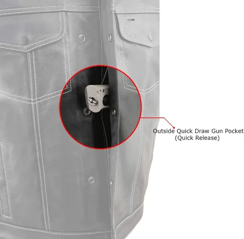 Miniatura 5 de Milwaukee Leather Men's Club Style Motorcycle Vest -Premium Leather, Dual Closure, CCW Pockets, Patch-Ready Back
