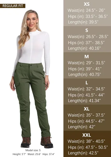 Miniatura 6 de LINLANG EN Pantalones de senderismo impermeables con forro polar para mujer, aislados, softshell, cálidos, para invierno y esquí