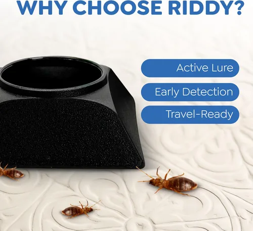 Miniatura 5 de Kit de detección de chinches Riddy, trampa y señuelo para detección y monitoreo temprano, seguro para colchón, para el hogar o viajes, paquete de 4
