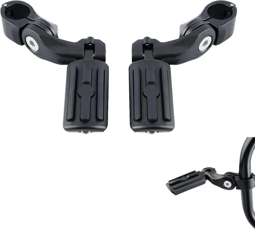 Miniatura 28 de XFMT - Estribos de color negro mate para motocicleta, 1.25 pulgadas, incluye kit de montaje