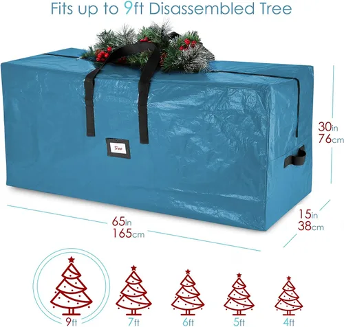 Miniatura 7 de Hearth & Harbor - Bolsa de almacenamiento para árbol de Navidad de 9 pies, bolsa para árbol de Navidad artificial con asas reforzadas, cremallera