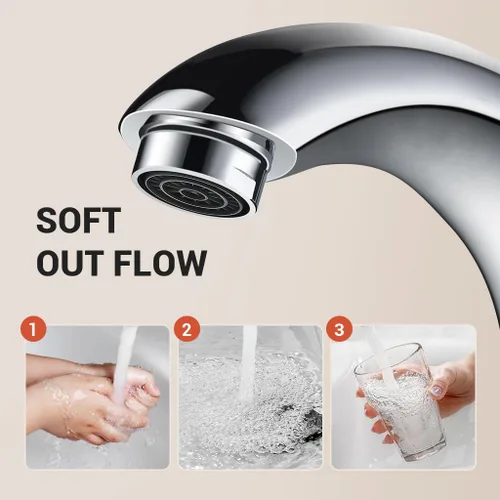 Miniatura 7 de Grifo de lavabo de baño sin contacto con sensor automático, grifos de tocador cromados, manos libres, grifo de tocador moderno con placa de Cromo
