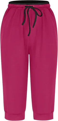 Miniatura 40 de Pantalones capri para mujer, estilo casual, de verano, elásticos, de cintura alta, pantalones de yoga, ajuste atlético, pantalones deportivos