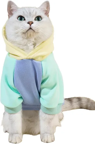 Miniatura 9 de QWINEE Sudadera Básica con Capucha para Perro Suéter para Cachorro Disfraces Cálidos para Gato Ropa para Mascotas para Chihuahua Cachorro Gatito