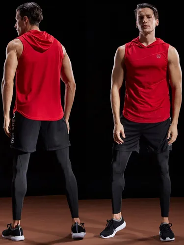Miniatura 6 de NELEUS Dry Fit - Camiseta deportiva sin mangas para correr con capucha