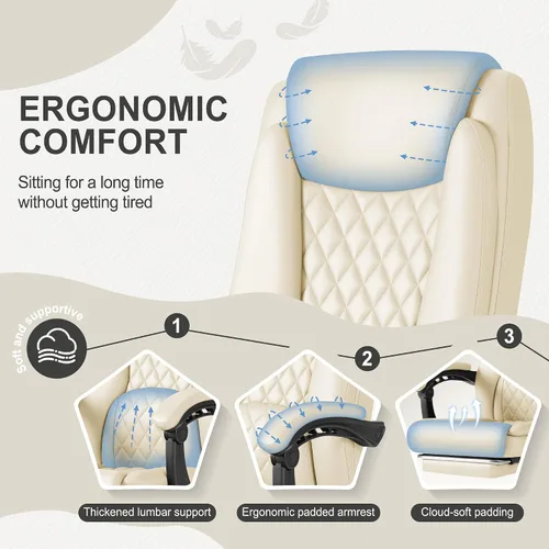Miniatura 4 de Homall Silla ejecutiva de oficina en casa con soporte lumbar, silla de oficina ergonómica ajustable de respaldo alto de 400 libras, silla de oficina