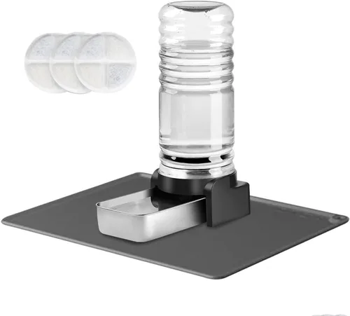 Miniatura 8 de Marchul - Dispensador de agua para gatos de 1 galón, comedero automático para perros con gravedad, dispensador de agua con 3 filtros, dispensador